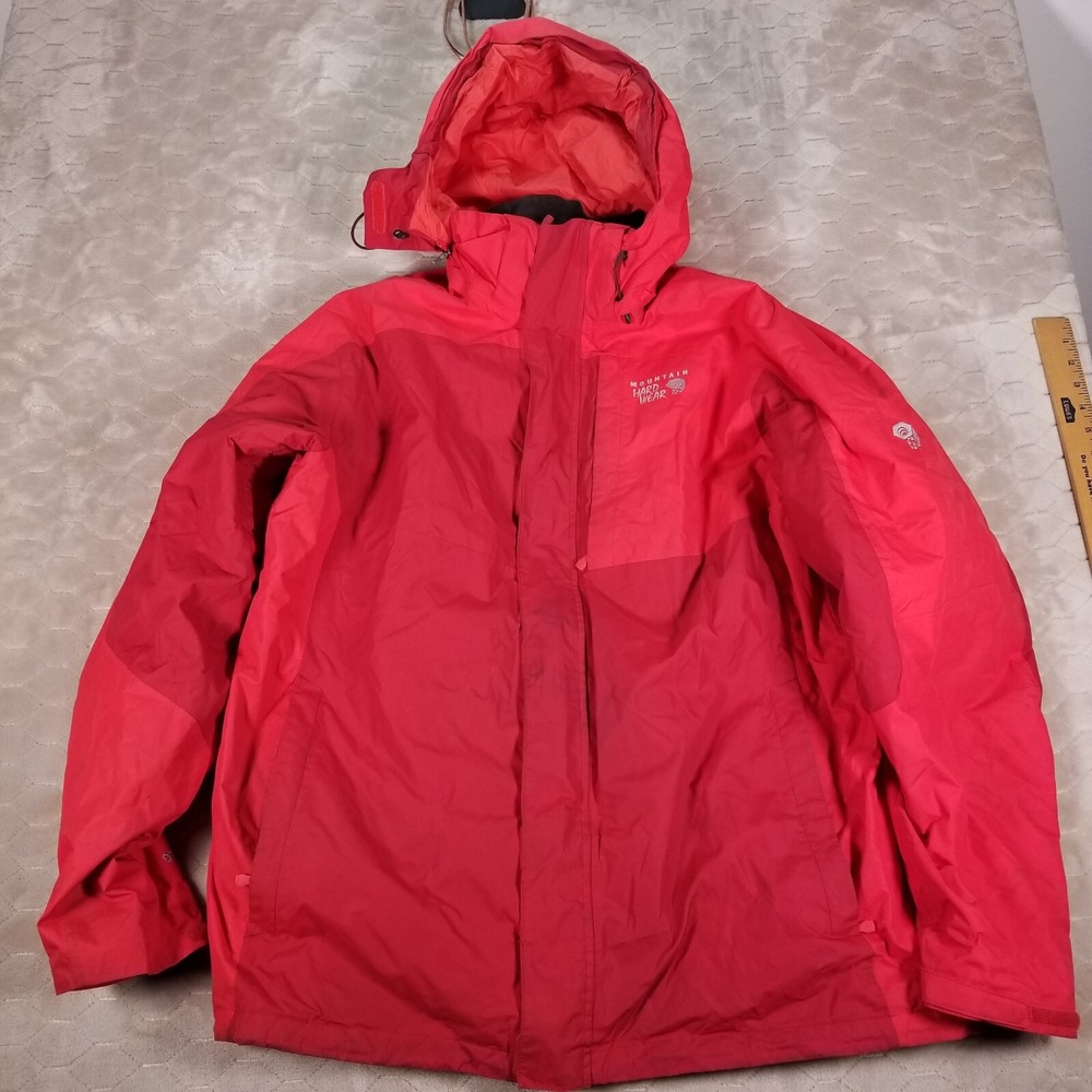 Mountain Hardwear Dry.Q Mens Nylon 3 in 1 Two Layer Insulated Jacket Size XL Red